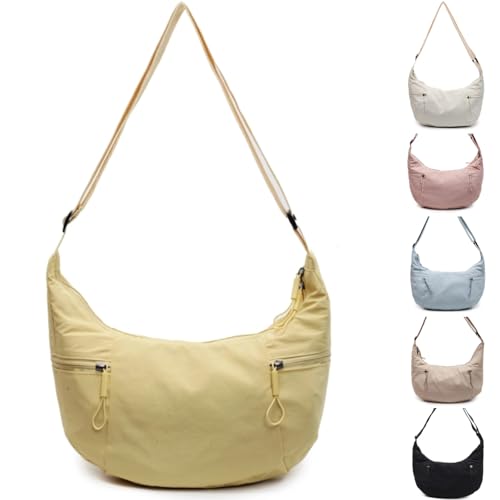 Casual Crossbody Bag Small Nylon Plain Messenger Bag Hobo Shoulder Bag Travel Daypacks