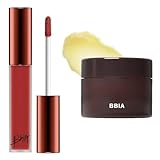 BBIA Last Velvet Lip Tint (#24 Trendy Note) + Vegan Shea Butter Lip Oil Balm BUNDLE SET