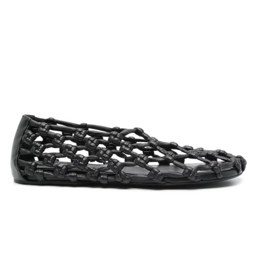 Agodor Mesh Ballet Flats for Women,Comfy Hollow Out Slip on Woven Mary Jane Flats Ballerina Shoes2