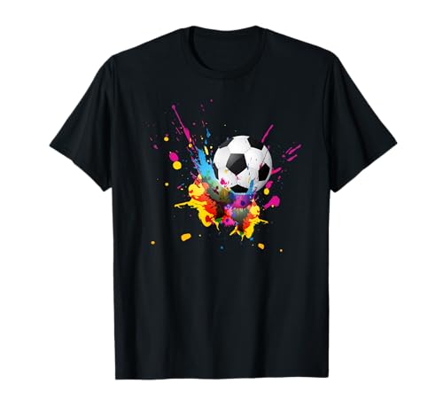 Soccer Ball Sports Art Paint Splat American Football T-Shirt