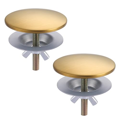 Kitchen Sink Hole Cover, 2 PCS Faucet Plate Stopper, Countertop Cap, Tap Blanking Metal Plug, Brushed Gold by ALEASHA - Used condition - US$13.75