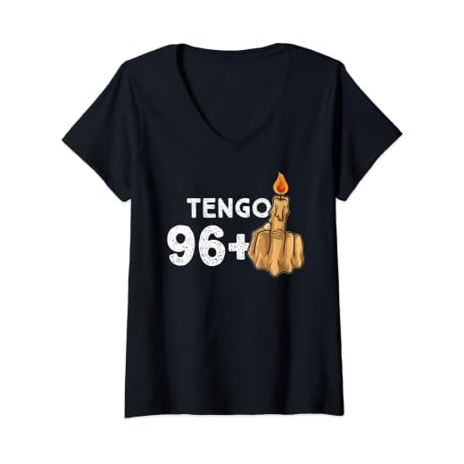 Mujer 96+1 Dedo Medio Vela De Cumpleaños Para El 97º Cumpleaños Camiseta Cuello V