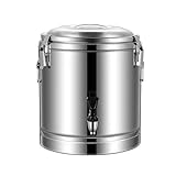 XYUERU Thermo Heissgetränkespender Edelstahl, Isoliertetränkespender Mit Deckel Zapfhahn Getränkespender Lagerung Versiegeltes Fass Milchkanne Weineimer für Kaffee,Tee oder Glühwein(10L)