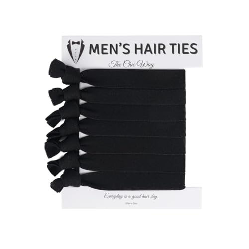 The Chic Way 7pcs Mens Hair Ties For Bun, Elastic Hair Bands, Ponytail