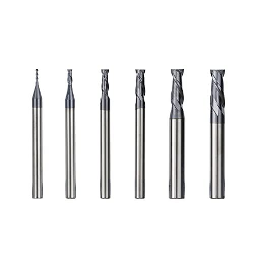 Fraise à bout plat en carbure HRC45 pour fraiseuse CNC lot de 6 pièces de 1,5 à 6 mm