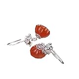 Boucles d'oreilles pendantes en Agate rouge du sud naturelle, 12mm
