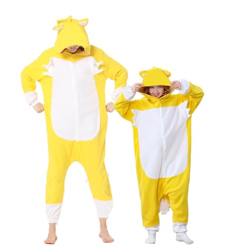 Unisex Kids Animal Onesie Pajamas One Piece Cosplay Costume for Halloween Yellow
