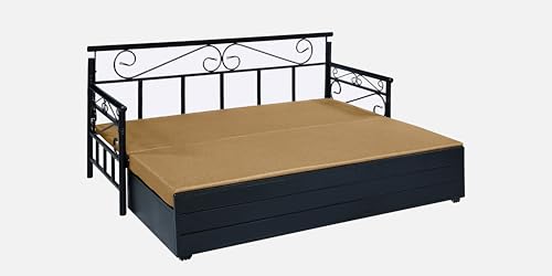 Image of 3 Seater Metal Sofa Cum Bed with Hydraulic Storage | Single Size Sofa Cuma Bed | 3 Seater Sofa Set, Metal Sofa Set for Living Room (Camel, Single Size (76 inch x 48 inch))