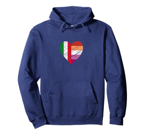 Drapeau LGBTQ Italie Lesbienne Pride Cœur Amour LGBTQIA Sweat à Capuche