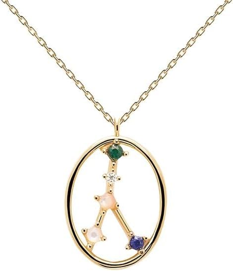 Collier Argent Sterling Constellation chaîne or délicate pendentif médaille femme