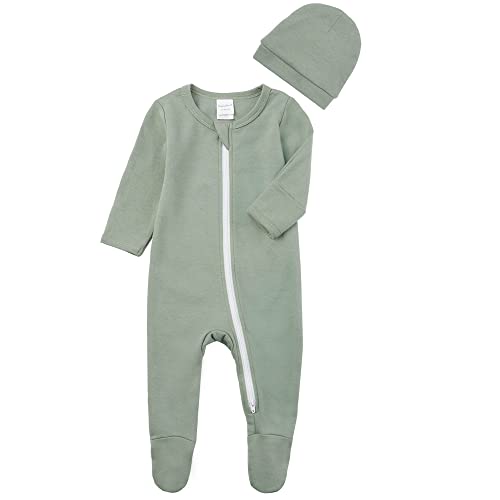 Image of HAJAKADAS-Y Baby Boys' Cotton Sleep and Play Pjs, Snug Fit Footed Jumpsuit, Zip Front Pajamas