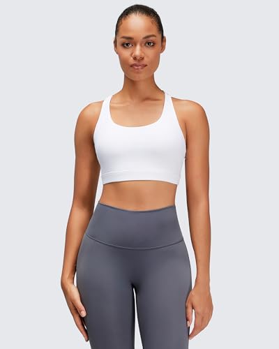 Sports Bras for Women, Criss-Cross Back Padded Medium Support Sports Bra Strappy Medium Impact Workout Yoga Bra2