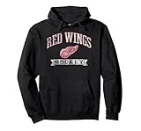 Detroit Red Wings Vintage Hockey Officially Licensed Pullover Hoodie, Adult Unisex, Black, X-Large