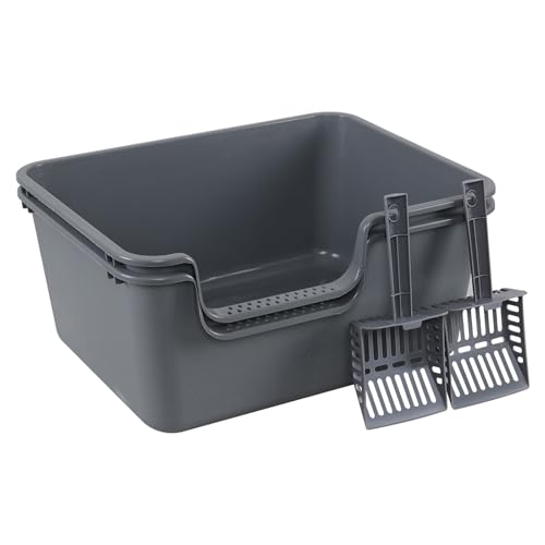 Arenero para Gato Abierto Set 2 Piezas Plástico Gris miniatura 1
