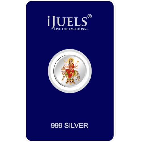 Image of iJuels 999 Purity BIS Hallmarked and Certified Pure Silver 1 Gram Silver Coin with certificate of Authenticity I Available in different designs
