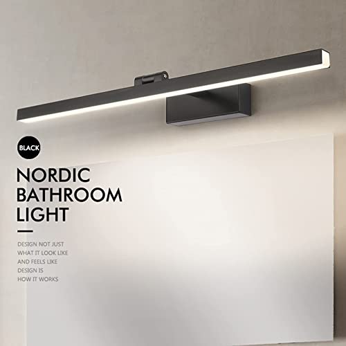 Espejo luz frontal negro de 41 a 110 cm con iluminación LED impermeable para hogar 3