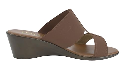 Image of ITALIAN Shoemakers Women's Sadey Stretch Fabric Elastic H Strap Dress Comfort Wedge Sandals
