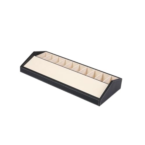 AKIQKPX Multi-compartment Beltbox, Modern and Minimalist Belt Organizer, Belt Buckle Display Case, Leather Belts Storage for Closet and Drawer(Black,59cm-23.2in)