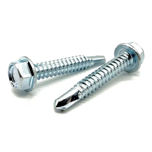 125 Tornillos Autorroscantes 1/4-14x1 Hexagonal Zinc