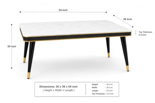 Image of WOODEN SPACE Majestic 4 Seater Wooden Dining Table Set | Urban Marble Top Dining Table with Chairs for Dining Room & Kitchen (Modern Vento Dark Grey) (54 x 36 x 30 inch)