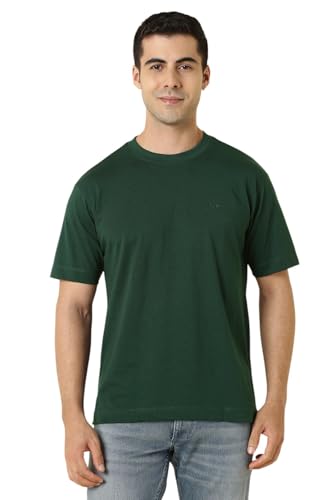 Image of Allen Solly Men's Cotton T-Shirt | Drop Shoulder | Back Print | Regular Fit | Casual Streetwear Style