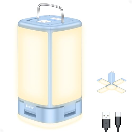 Blukar Camping Lantern Rechargeable, Camping Lights Lamp for Tent, 7 Light Modes - Super Bright 116 LED, 90°Adjustable Long Battery Life Outdoor Hanging Tent Light for Camping etc- Sierra Blue