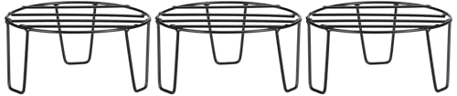 Image of Amazon Brand - Solimo Metal Flower Pot Stand (Black, Set of 3, Round)| Gamla Stand for Home | Plant Stand for Balcony | Premium Flower Pot Stand | Plant Stand for Living Room
