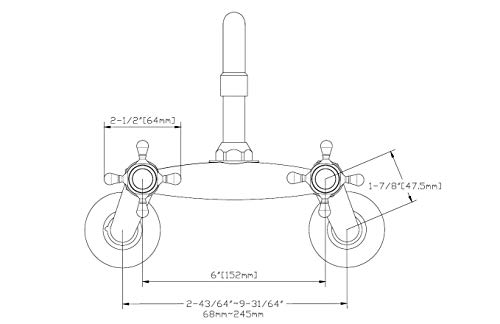 Sumerain Wall Mount Sink Faucet,Oil Rubbed Bronze Finish, 3" To 9" Adjustable Spread With Two Handle #TOP3