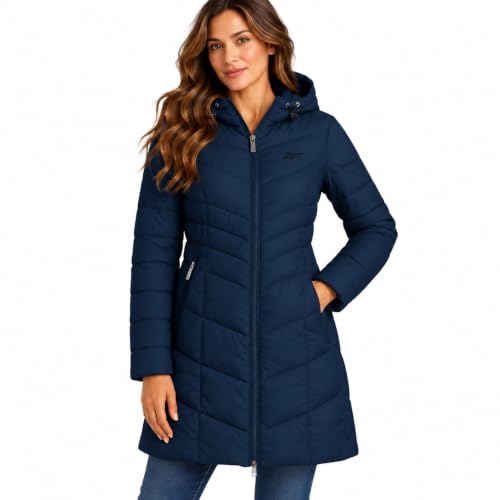 Reebok Womens Winter Coat - Long Quilted Puffer Jacket with Hood, Packable | Womens Jacket, Womens Coats, Womens Fall Jacket, Womens Winter Jackets, Plus Size Winter Coats, Lightweight, Water Resistant