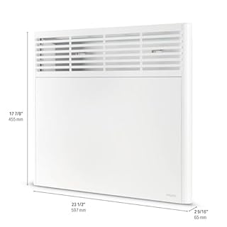 Stelpro SOR2002WCW Convecteur haut de gamme, 2000 W, 240 volts, 35 1/4" x 17 7/8", contrôlé par thermostat mural (vendu séparément), série ORLEANS – Élévation rapide de la température, élégant et