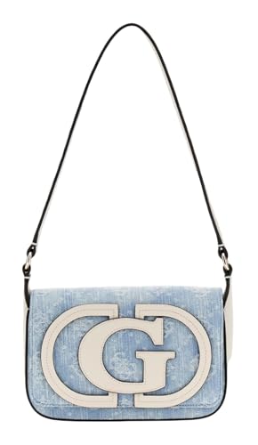 Sac à main GUESS Ruby Flap Shoulder Bag Denim bleu clair à logo texturé