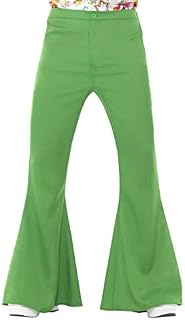 Smiffys Mens Flared Trousers,Green, L - Size 42"-44"