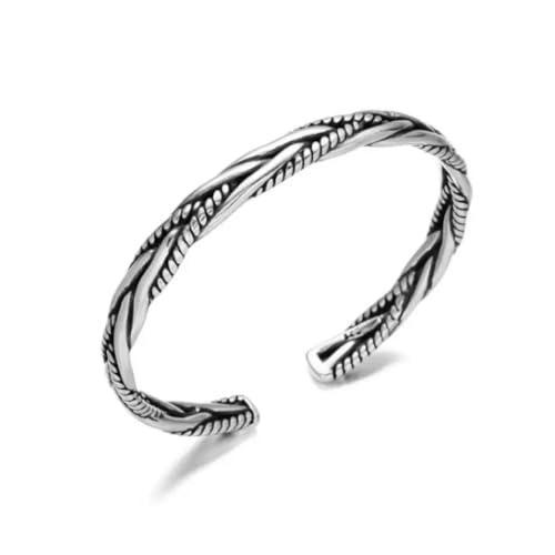 Pulsera abierta retorcida trenzada para hombre miniatura 1