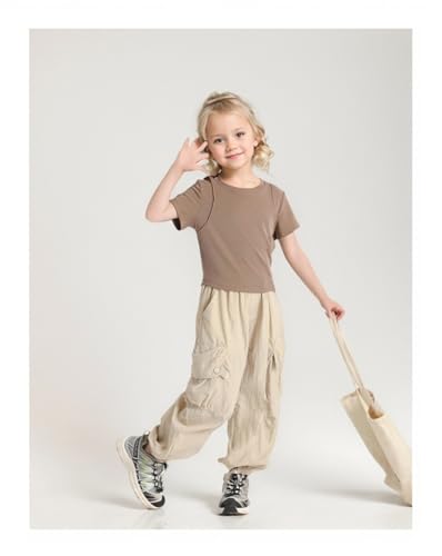 Girls Crop Tops Summer Short Sleeve Round Neck T Shirts Basic Tee for Kids3