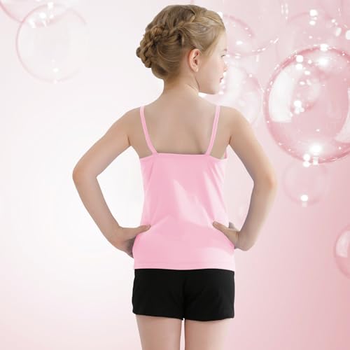 Image of QBK Girls Tank Tops Toddler Camisole Cotton Cami Spaghetti Strap Undershirts for Girls 2T-12Years