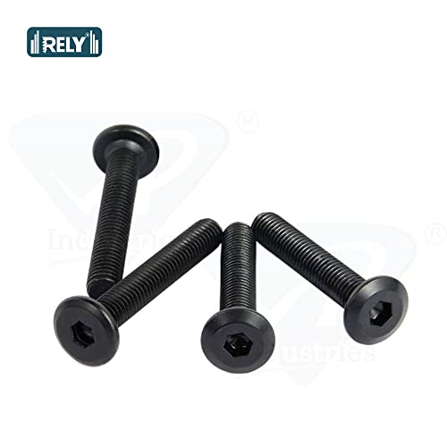 Image of Rely⇒VP INDUSTRIES (Pcs-25) M6x45mm Black JCB Allen Head Furniture Screw Fastener Bolts | Furniture Bolt Crib Bunk Bed Furniture Cot, Barrel Bolt | Allen JCB Screw High Tensile Alloy Steel 10.9 Grad