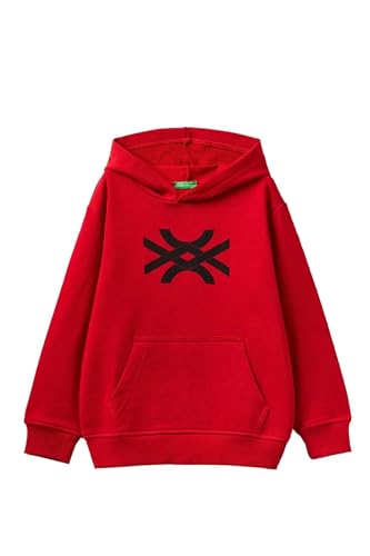 United Colors of Benetton Camiseta con Capucha. M/L 3j68c202m Sudadera, Rosso 0v3, 130 para niños y jóvenes