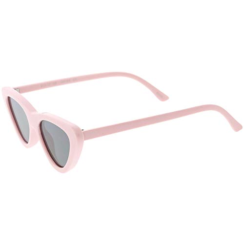 Image of zeroUV Women's Small Thick Neutral Colored Flat Lens Cat Eye Sunglasses 51mm
