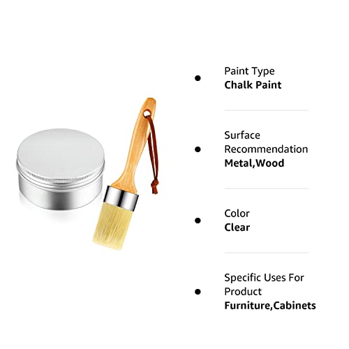 Clear Finishing Wax Furniture Finishing Wax 7 Oz Chalk Paint Sealing Wax With Chalk And Wax Paint Brush For Painting Or Waxing Interior Furniture, Cabinets, Walls, Home Decor Accessories #TOP7