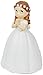 Mopec Figura Comunión Niña Vestido Largo y Corona Flores, Poliresina, Blanco, 9.5x10.5x16.5 cm