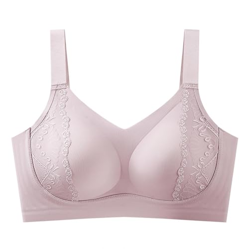 HAOLEI Sujetadores Mujer Tallas Grandes Sujetador Deportivo Sin Aros Push Up Sostén de Encaje con Relleno Bralette Sin Costuras con Tirantes Ajustable Suave y Cómodo Brasieres Básicos Sports Bra
