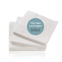 Concession Essentials Paper Lunch Napkin 500 Count. 1 Ply Disposable Lunch Napkins, CELunchNapkinWhite-500CT