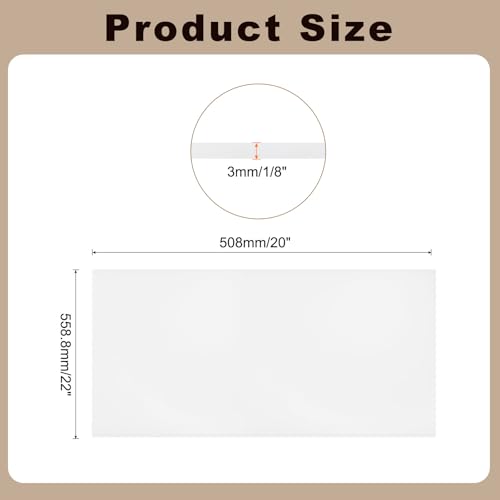 Image of MECCANIXITY UHMW Sheets, Hard Ultra High Molecular Weight Polyethylene Sheets Plastic Sheet, 22 inch x 48 inch x 1 /8, White