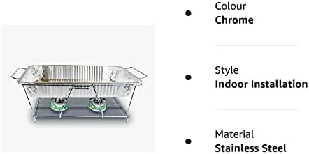 Folding Chafing Food Warmer Wire Rack Chafer Stand Chrome Super Sturdy Foldable Buffet, for use with Disposable Party Accessories