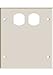 Hubbell Wiring Systems HBL6747BXXIV Steel Metal Raceway One Duplex Receptacle Opening Cover Plate, 2 Blank, 3 Gang, 5-7/16" Width x 6-3/4" Height, Ivory