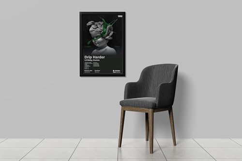 Image of BLINKART Gunna- Drip Harder Wall Photo Frames | Wall Art for Bedroom, Living Room, Studio or Office | Album Cover Print with Spotify Song Link QR Code | Gift for Fans - 8x12 In