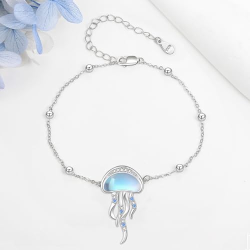 Fox/Jellyfish/Chicken/Dragonfly/Bracelet Sterling Silver Moon Fox Heart Bracelet Animal Christmas Jewelry for Women3