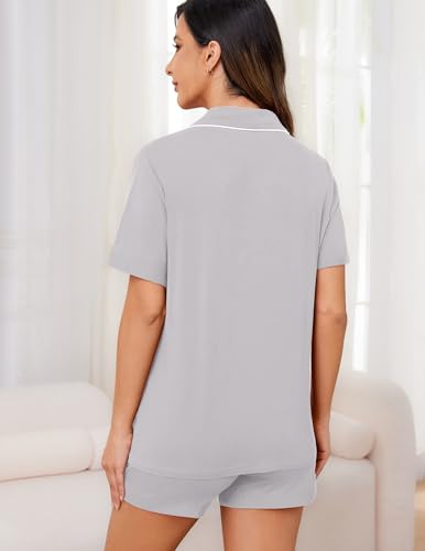 Image of HNG Pajama Sets for Women 2 Piece PJ Sets Short Sleeve Lounge Set Fashion Sleepwear XS-3XL