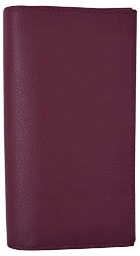 Marshal Genuine Leather Checkbook Cover Case #156-cr (CN Purple)