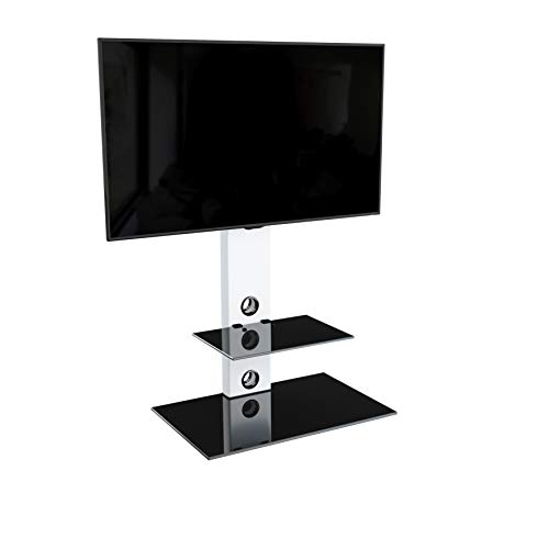 Avf Fsl700Lesw-A Lesina Tv Floor Stand With Tv Mounting Column For 32 Inch, 37 Inch, 39 Inch, 40 Inch, 42 Inch, 46 Inch, 47 Inch, 50 Inch, 55 Inch, 60 Inch, 65 Inch Tvs, Satin White With Black Shelf #TOP5